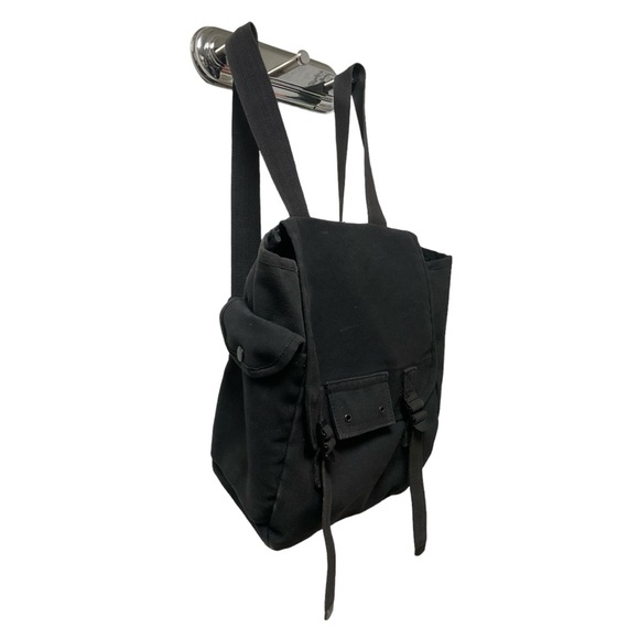 Black 100% Cotton Canvas Adjustable Double Strap Back Pack! - Picture 3 of 7